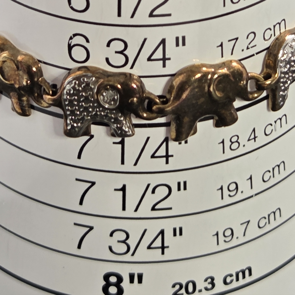 Elephant Links Gold and Silver Bracelet - Picture 6 of 6